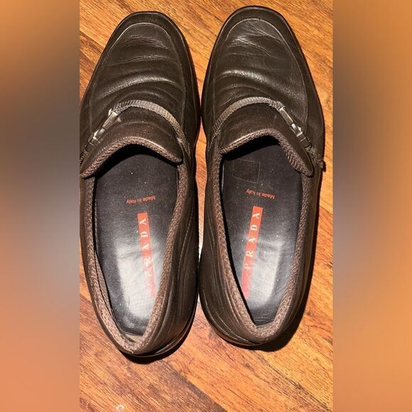Prada Men's Black Leather Loafers - Picture 9 of 14